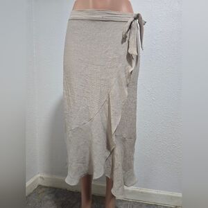 Bwear Gray Wrap Skirt Asymmetrical Casual